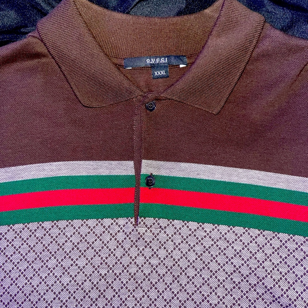 Plaid print Gucci polo